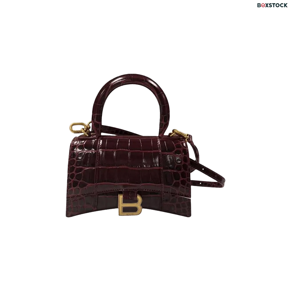 Balenciaga Hourglass XS Top Handle Bag 'Dark Red'