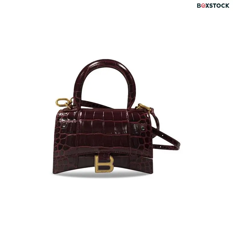 Balenciaga Hourglass XS Top Handle Bag 'Dark Red'