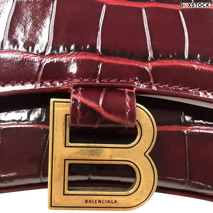 Balenciaga Hourglass XS Top Handle Bag 'Dark Red'