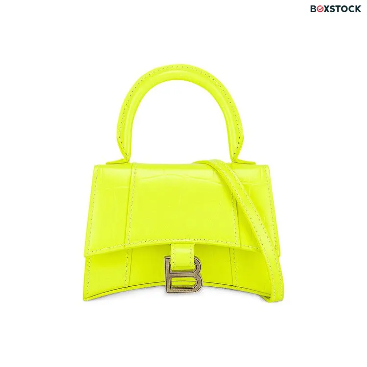 Balenciaga Mini Hourglass Strap Bag 'Fluorescent Yellow' Fall/Winter 2021