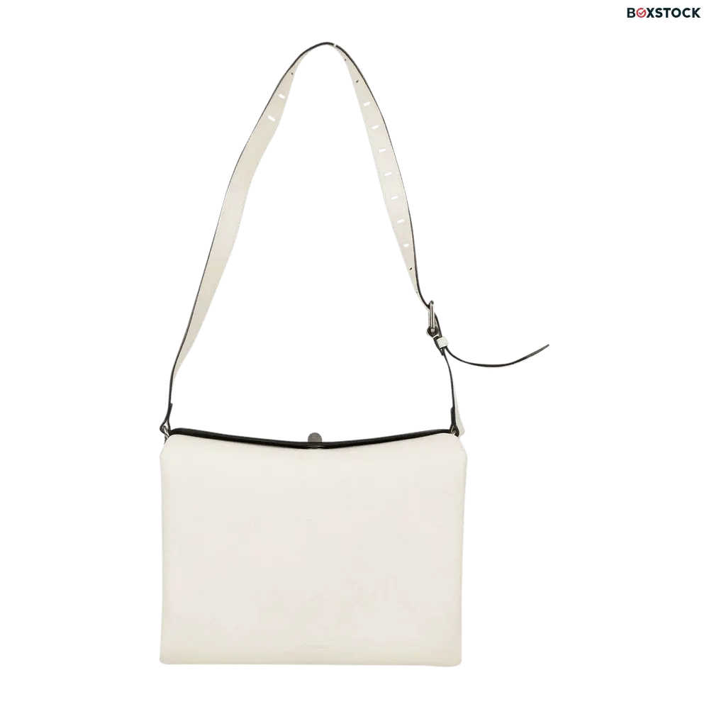 Balenciaga Pebbled Turn Lock Shoulder Bag 'White'
