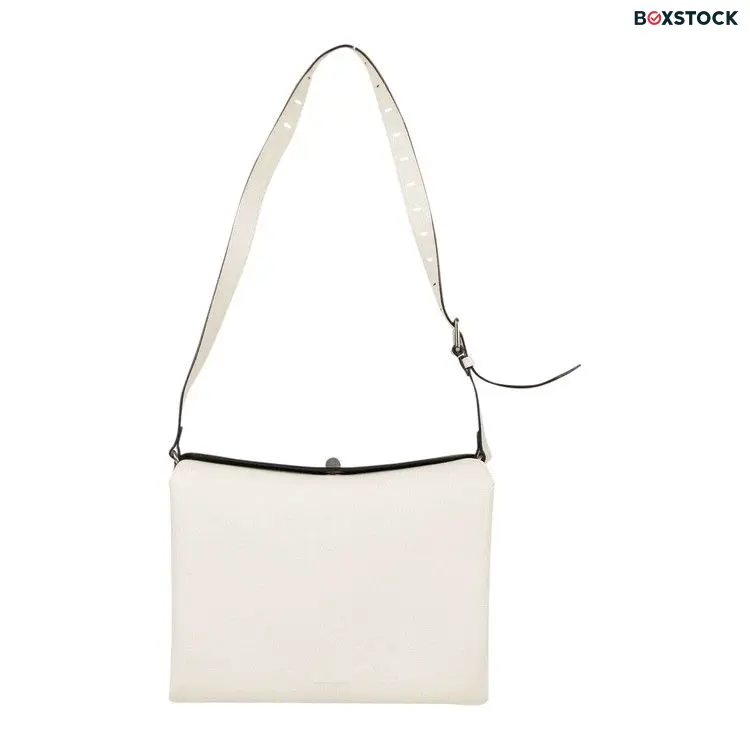 Balenciaga Pebbled Turn Lock Shoulder Bag 'White'