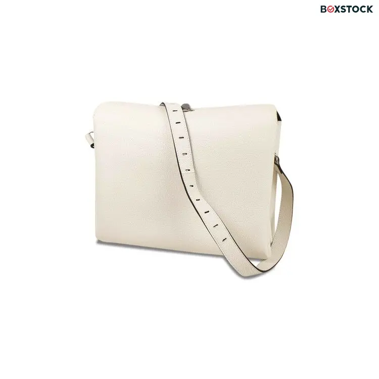 Balenciaga Pebbled Turn Lock Shoulder Bag 'White'