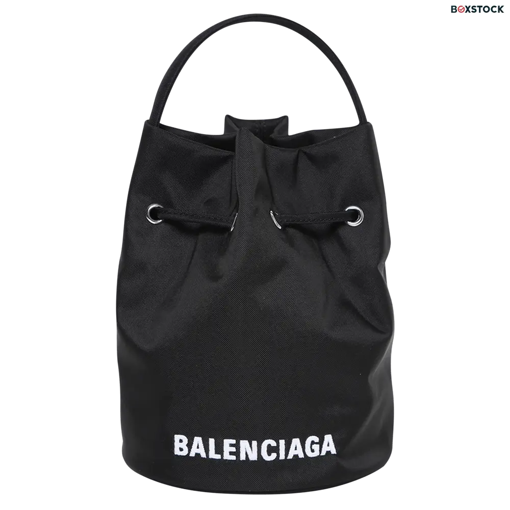 Balenciaga Wheel Drawstring XS Bucket Bag 'Black/White' Spring/Summer 2022