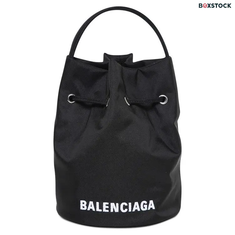 Balenciaga Wheel Drawstring XS Bucket Bag 'Black/White' Spring/Summer 2022