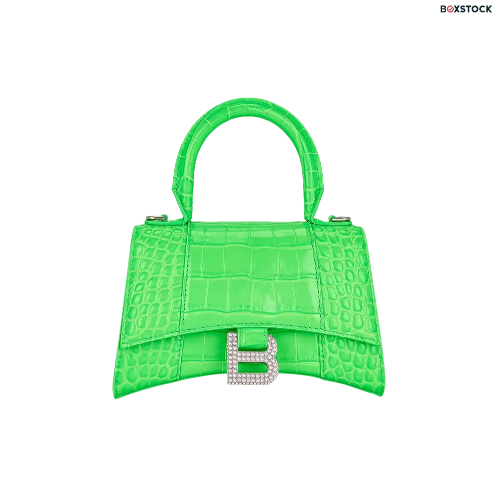 Balenciaga XS Hourglass Top Handle Bag 'Fluo Green' Fall/Winter 2022