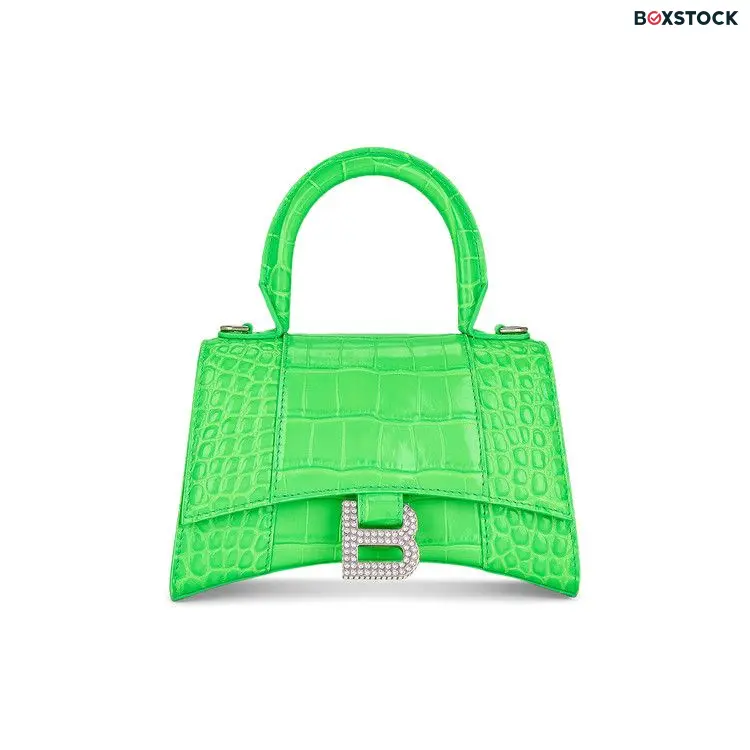 Balenciaga XS Hourglass Top Handle Bag 'Fluo Green' Fall/Winter 2022