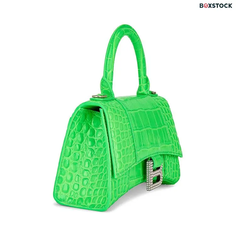 Balenciaga XS Hourglass Top Handle Bag 'Fluo Green' Fall/Winter 2022