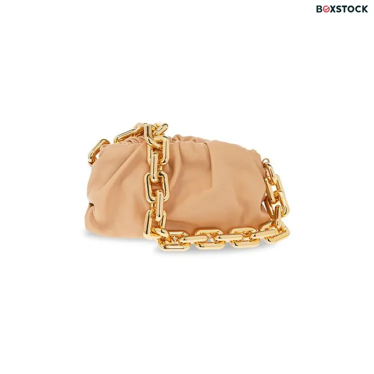 Bottega Veneta Teen Chain Pouch Shoulder Bag 'Almond/Gold' Spring/Summer 2022