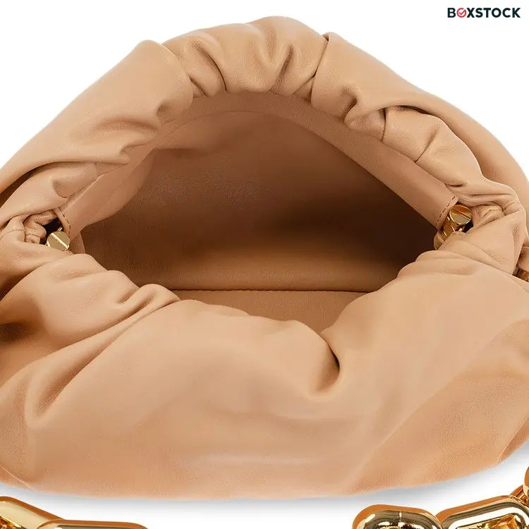 Bottega Veneta Teen Chain Pouch Shoulder Bag 'Almond/Gold' Spring/Summer 2022