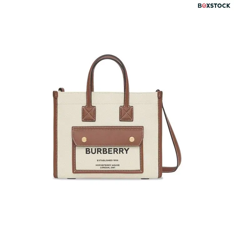 Burberry Mini Freya Tote Bag 'Cream' Tan