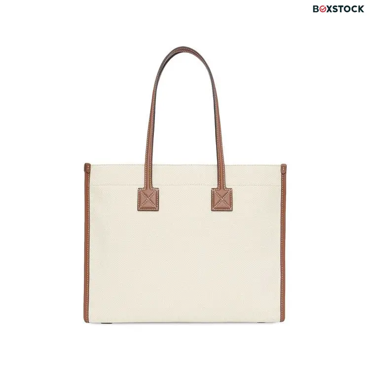Burberry Two Tone Canvas And Leather Small Freya Tote 'Natural/Tan' Spring/Summer 2023