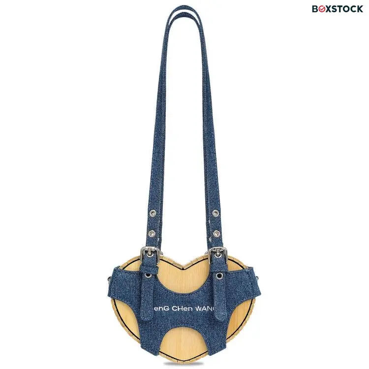 Feng Chen Wang Denim Heart Shaped Bamboo Bag 'Blue' Fall/Winter 2023