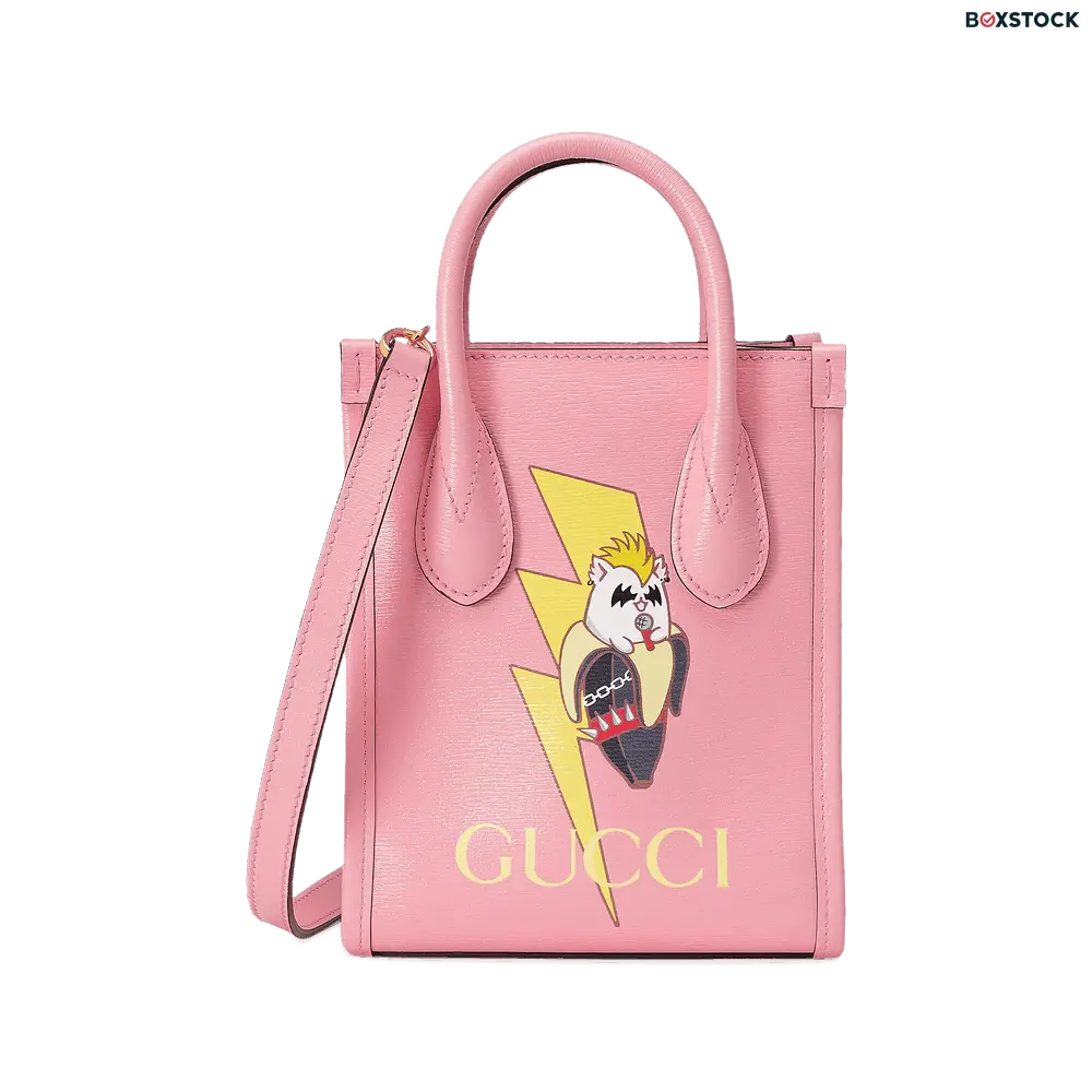 Gucci Bananya Print Mini Tote Bag 'Light Pink' Fall/Winter 2022
