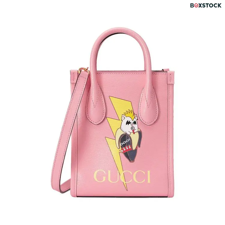 Gucci Bananya Print Mini Tote Bag 'Light Pink' Fall/Winter 2022
