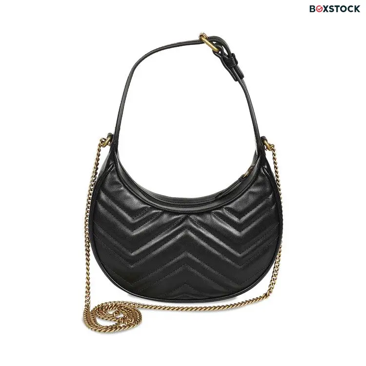 Gucci GG Marmont Half-Moon-Shaped Mini Bag 'Nero' Black Fall/Winter 2022
