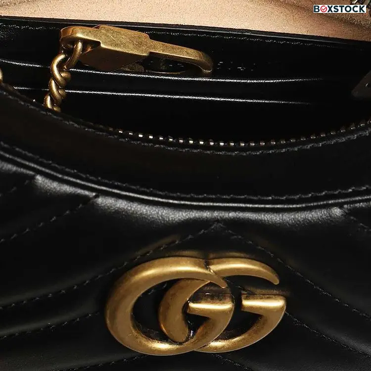 Gucci GG Marmont Half-Moon-Shaped Mini Bag 'Nero' Black Fall/Winter 2022