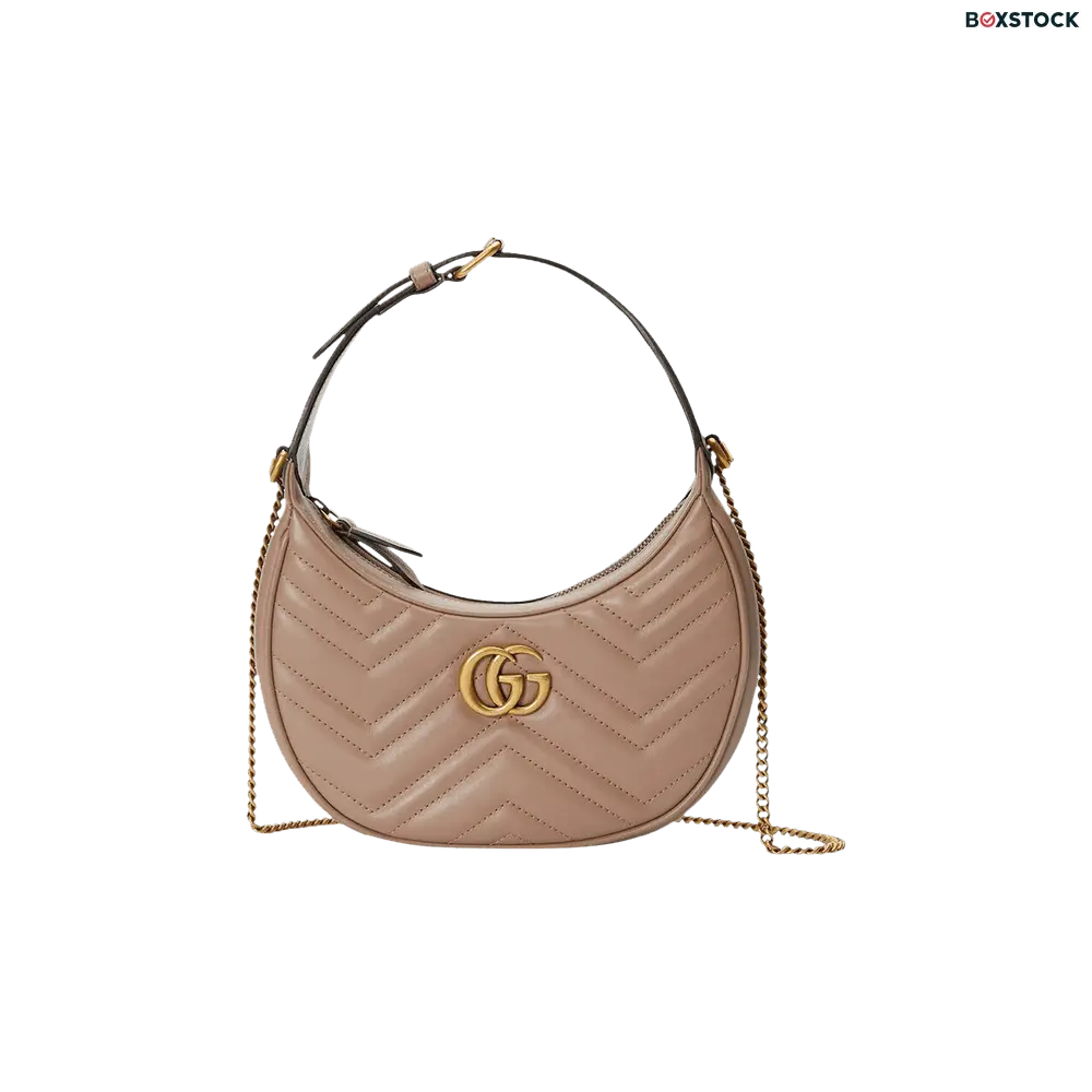 Gucci GG Marmont Half Moon Shaped Mini Bag 'Porcel Rose' Pink Spring/Summer 2023