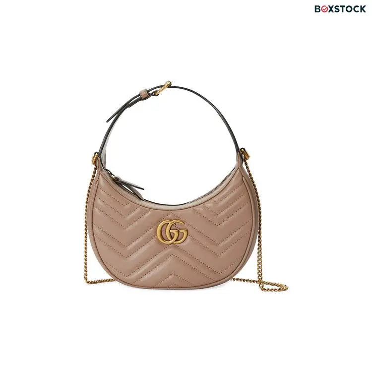 Gucci GG Marmont Half Moon Shaped Mini Bag 'Porcel Rose' Pink Spring/Summer 2023