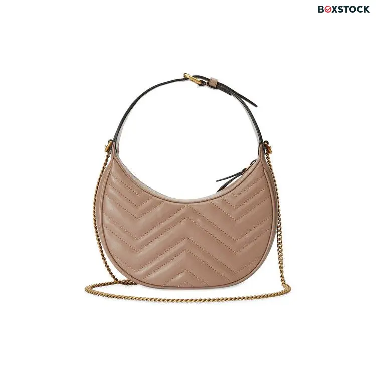 Gucci GG Marmont Half Moon Shaped Mini Bag 'Porcel Rose' Pink Spring/Summer 2023