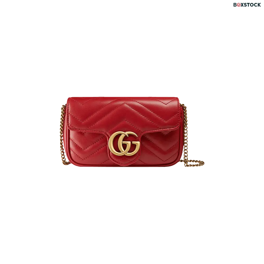 Gucci GG Marmont Matelass� Leather Super Mini Bag 'Hibiscus Red' Spring/Summer 2021