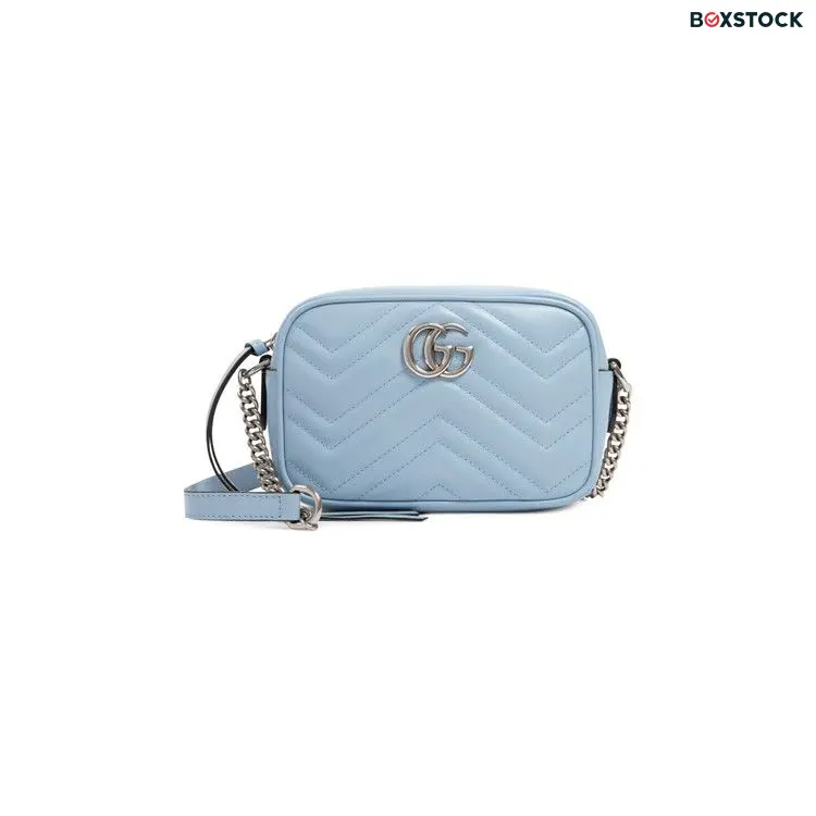 Gucci GG Marmont Matelassé Mini Bag 'Pastel Blue' Fall/Winter 2020
