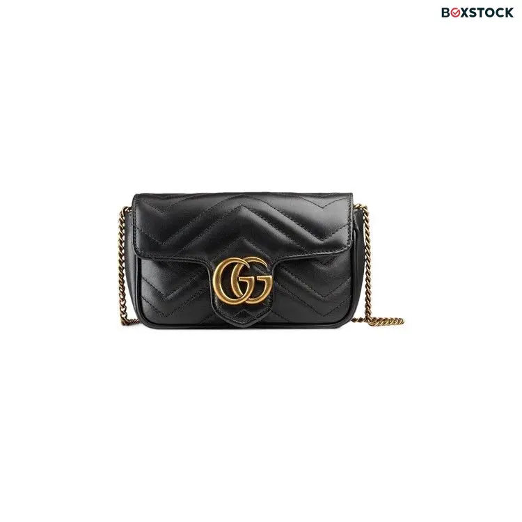 Gucci GG Marmont Matelassé Leather Super Mini Bag 'Black' Spring/Summer 2021