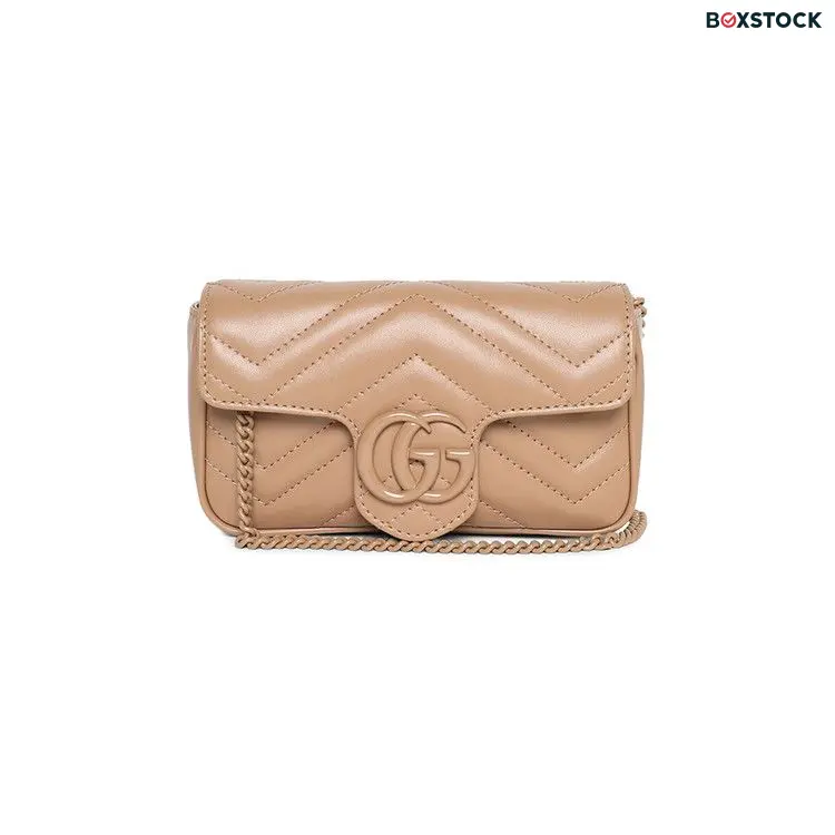 Gucci GG Marmont Matelasse Super Mini Bag 'Camelia' Tan Fall/Winter 2023