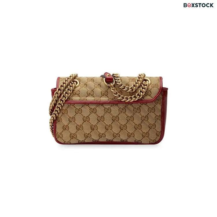 Gucci GG Marmont Mini Bag 'Beige/Ebony/New Cherry Red' Tan Fall/Winter 2020