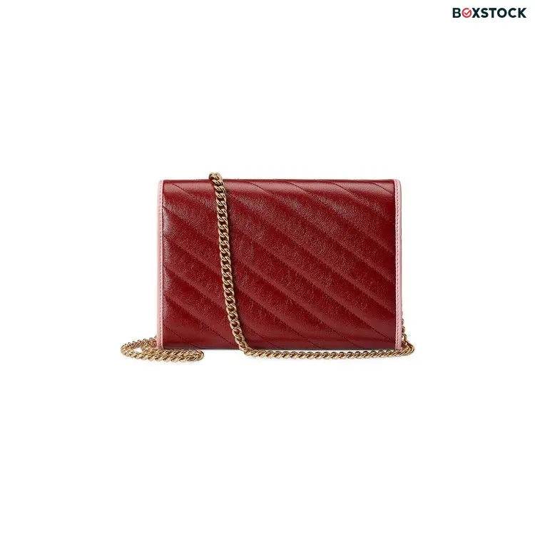 Gucci GG Marmont Mini Chain Bag 'Dark Red/Pastel Pink' Fall/Winter 2021