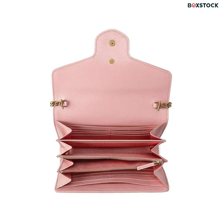 Gucci GG Marmont Mini Chain Bag 'Dark Red/Pastel Pink' Fall/Winter 2021