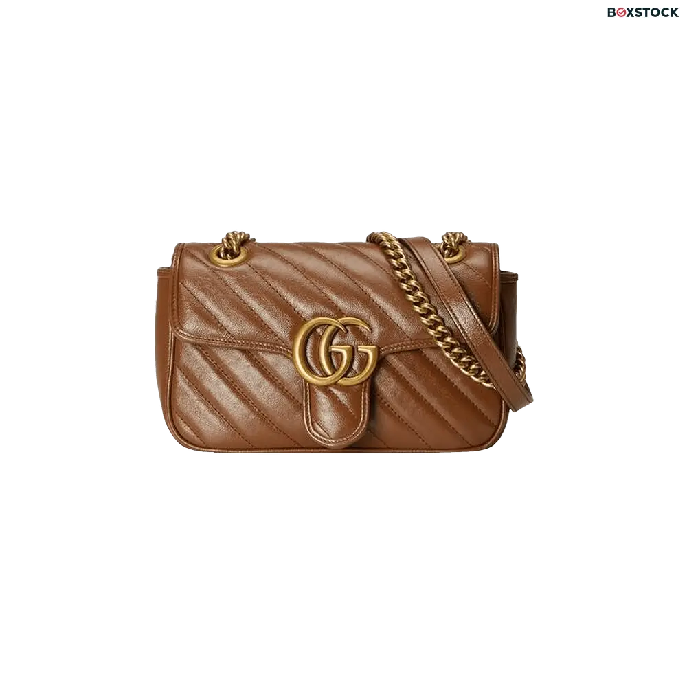 Gucci GG Marmont Mini Matelassé Shoulder Bag 'Brown' Spring/Summer 2021