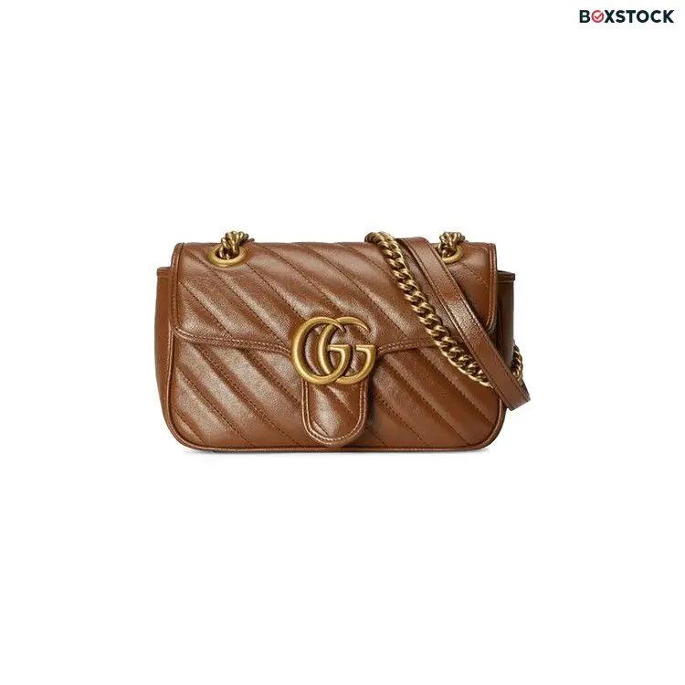 Gucci GG Marmont Mini Matelassé Shoulder Bag 'Brown' Spring/Summer 2021