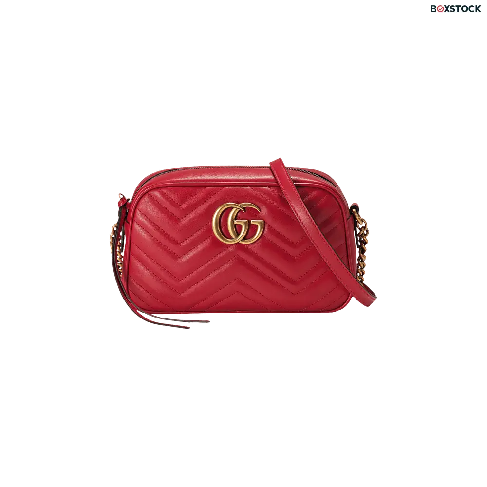 Gucci GG Marmont Small Matelassé Shoulder Bag 'Hibiscus Red' Spring/Summer 2021