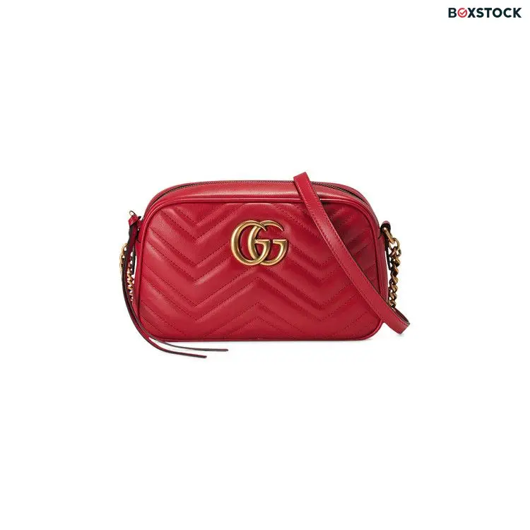 Gucci GG Marmont Small Matelassé Shoulder Bag 'Hibiscus Red' Spring/Summer 2021