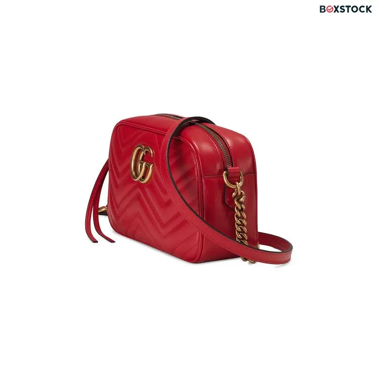 Gucci GG Marmont Small Matelassé Shoulder Bag 'Hibiscus Red' Spring/Summer 2021