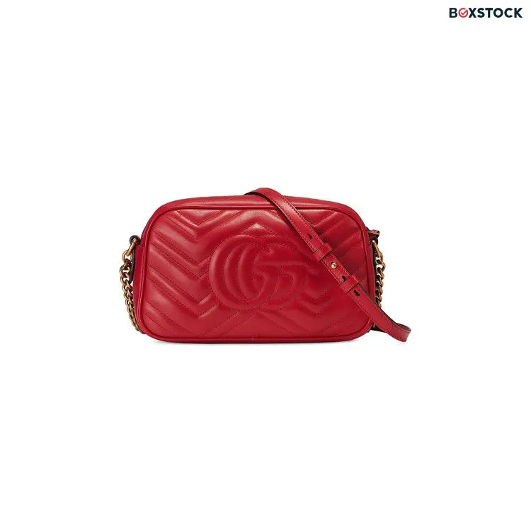 Gucci GG Marmont Small Matelassé Shoulder Bag 'Hibiscus Red' Spring/Summer 2021