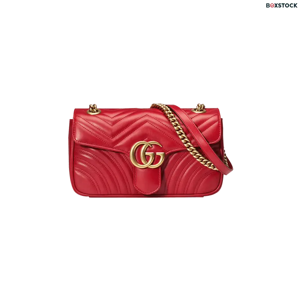 Gucci GG Marmont Small Matelassé Shoulder Bag 'Red'