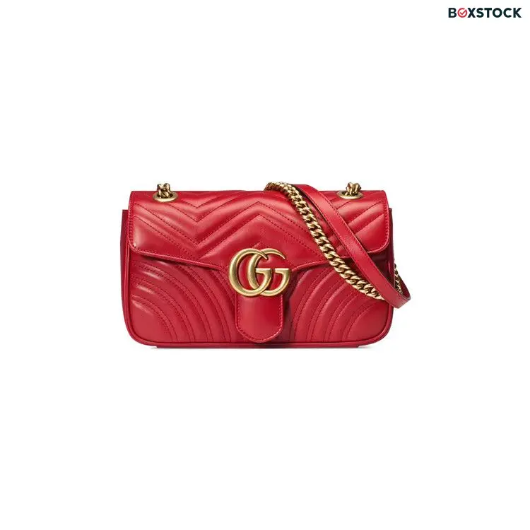 Gucci GG Marmont Small Matelassé Shoulder Bag 'Red'