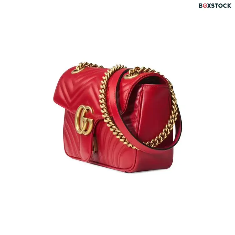 Gucci GG Marmont Small Matelassé Shoulder Bag 'Red'