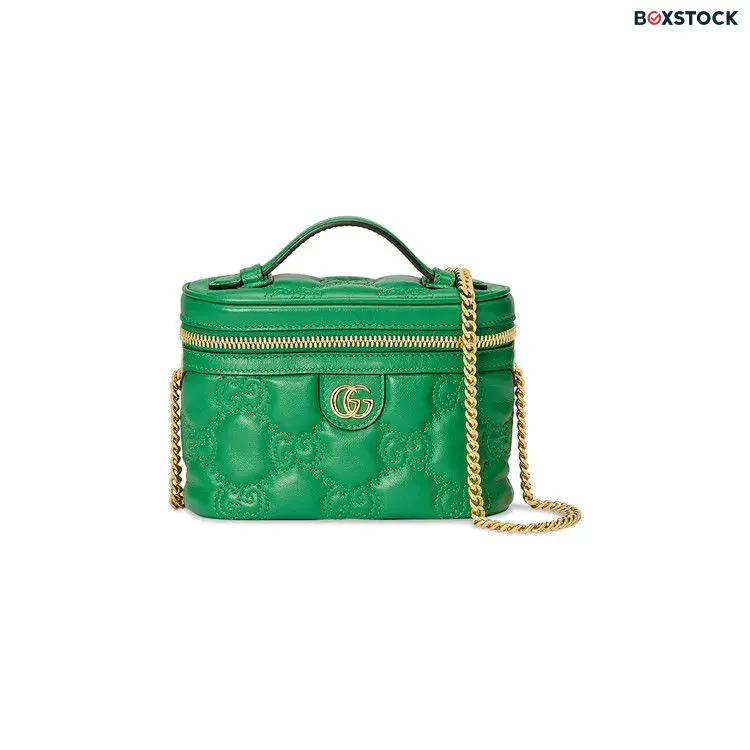 Gucci GG Matelassé Top Handle Mini Bag 'Green' Spring/Summer 2023