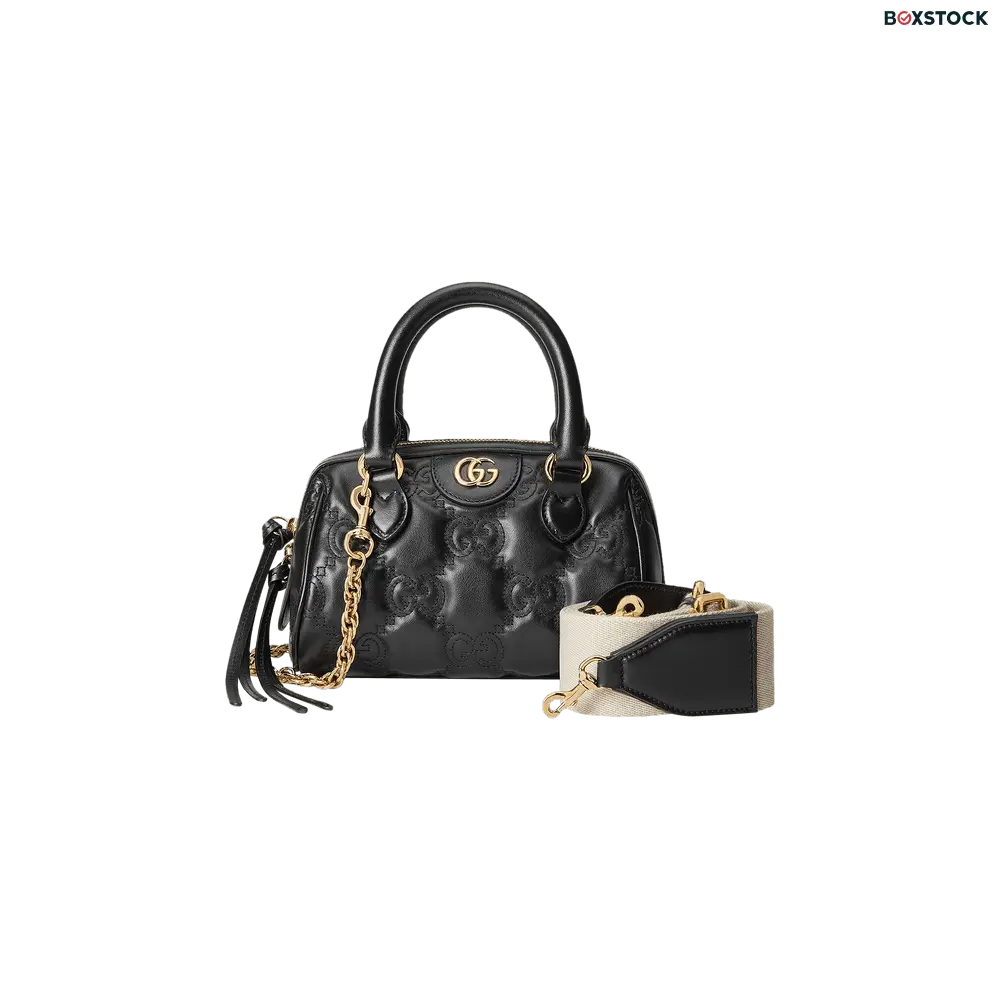 Gucci GG Matelassé Top Handle Bag 'Black/Natural' Fall/Winter 2022