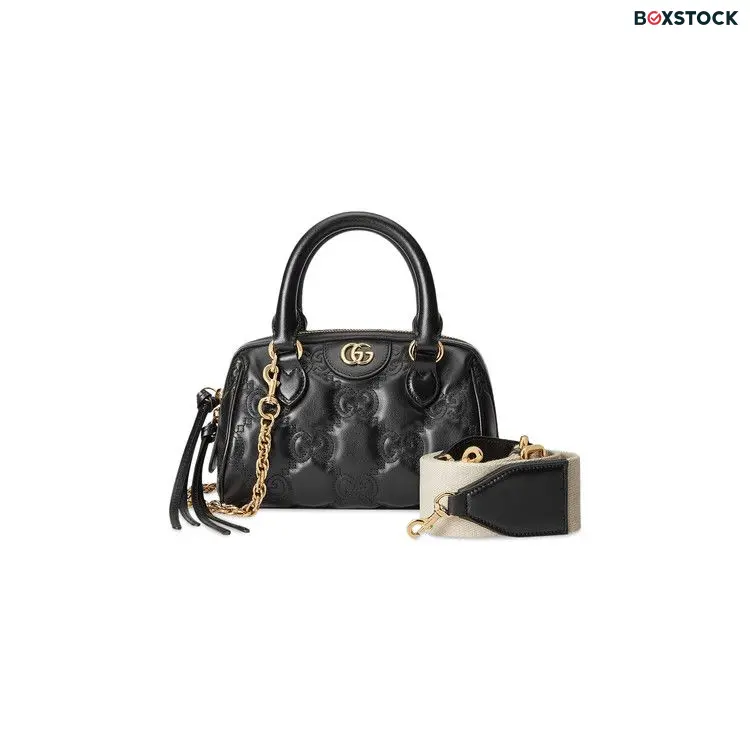 Gucci GG Matelassé Top Handle Bag 'Black/Natural' Fall/Winter 2022