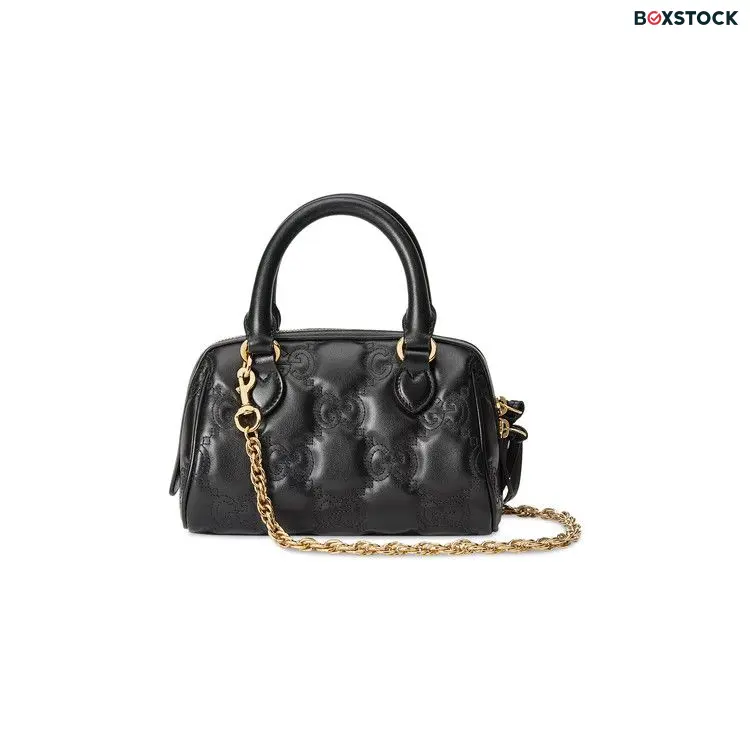 Gucci GG Matelassé Top Handle Bag 'Black/Natural' Fall/Winter 2022