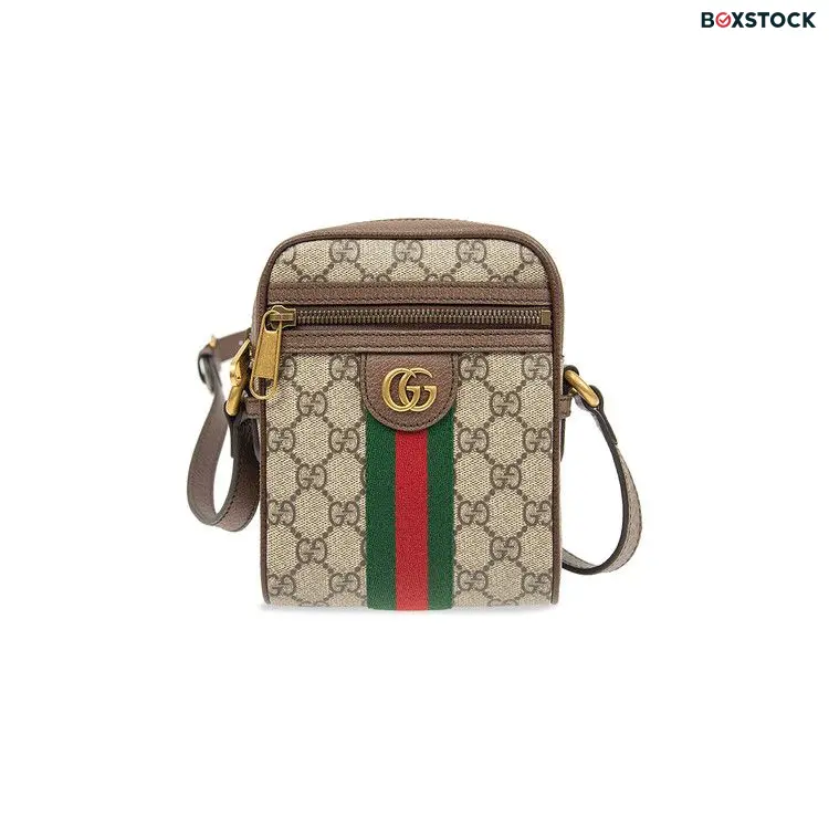 Gucci GG Supreme Ophidia Shoulder Bag 'Beige' Brown
