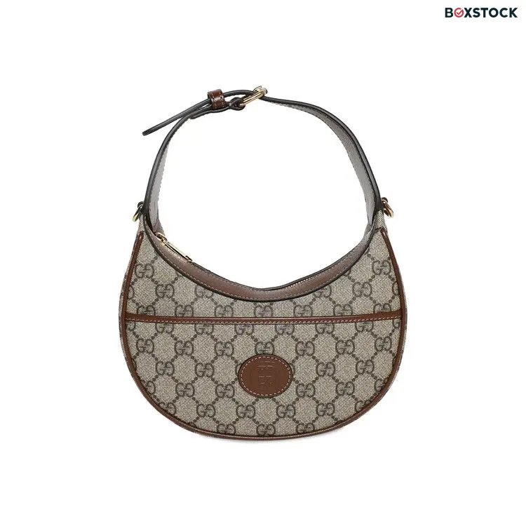 Gucci Half Moon Shaped Mini Bag With Interlocking G 'Beige/Ebony Supreme' Brown Spring/Summer 2023
