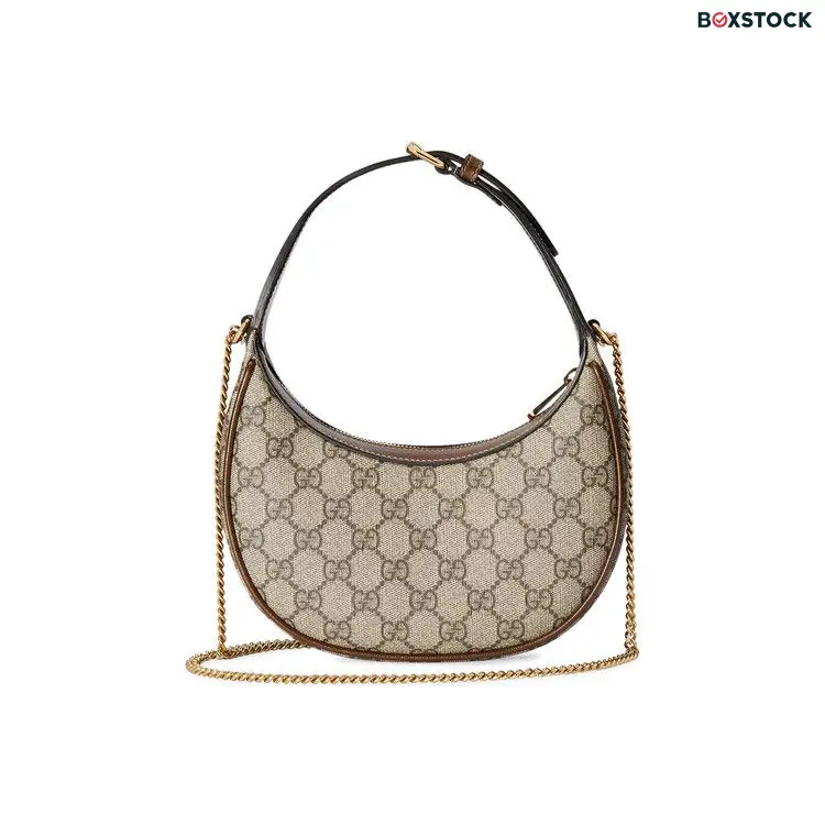 Gucci Half Moon Shaped Mini Bag With Interlocking G 'Beige/Ebony Supreme' Brown Spring/Summer 2023