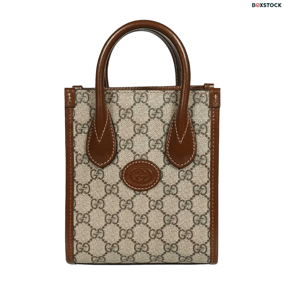 Gucci Mini Tote Bag With Interlocking G 'GG Supreme' Brown Spring/Summer 2022
