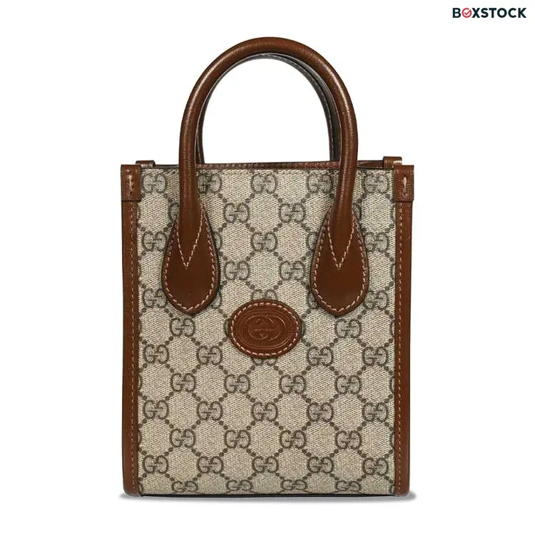Gucci Mini Tote Bag With Interlocking G 'GG Supreme' Brown Spring/Summer 2022