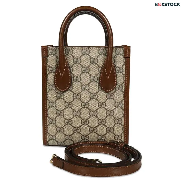 Gucci Mini Tote Bag With Interlocking G 'GG Supreme' Brown Spring/Summer 2022